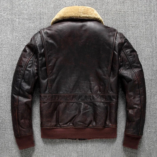 Chaqueta de Cuero G1 Air Force – Estilo Militar Vintage