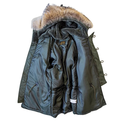 Red Tornado N-3B Cold Weather Parka Military Men's Hooded Nylon Flight Jacket