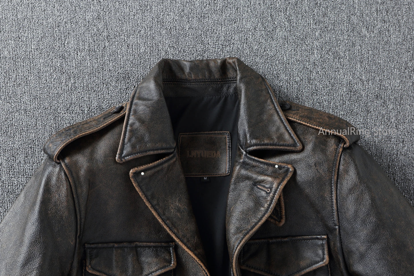 Chaqueta de Cuero M43 – Estilo Moto & Biker Vintage para Hombre
