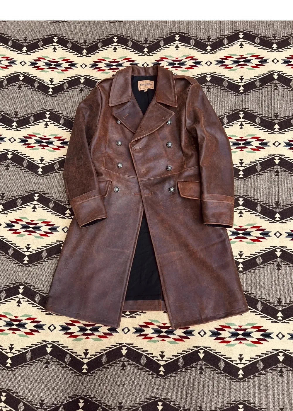 Italian Calfskin Military Coat – Cidu Luxury Long Real Leather Jacket