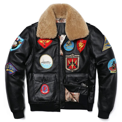 Chaqueta de Cuero Genuino Estilo Militar – Air Force G1