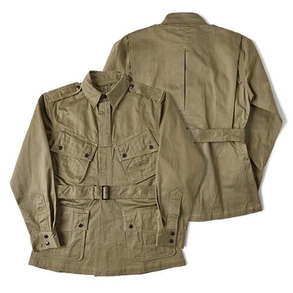 Rugged Bronson M1942 Paratrooper Jump Jacket – Estilo Militar Vintage para Hombre