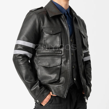 Chaqueta Leon Kennedy Biohazard 6 – Abrigo de Cuero Sintético