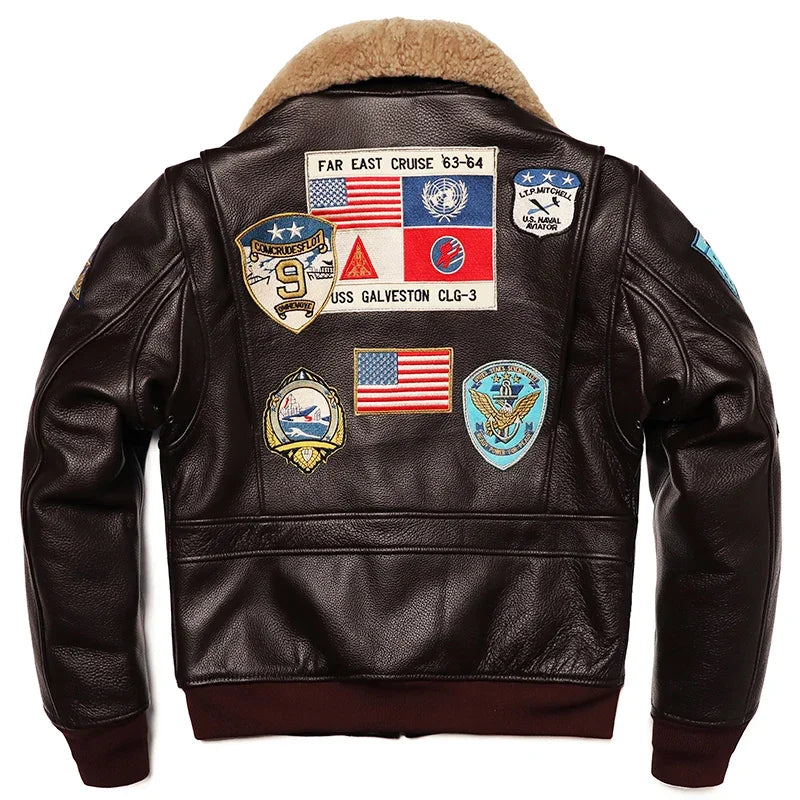 Chaqueta de Cuero Genuino Estilo Militar – Air Force G1