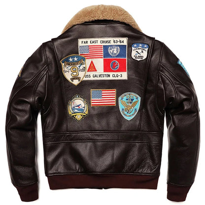 Chaqueta de Cuero Genuino Estilo Militar – Air Force G1