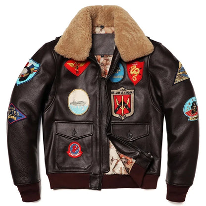 Chaqueta de Cuero Genuino Estilo Militar – Air Force G1