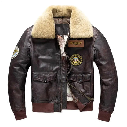 Chaqueta de Cuero G1 Air Force – Estilo Militar Vintage