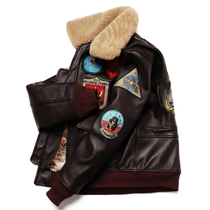 Chaqueta de Cuero Genuino Estilo Militar – Air Force G1
